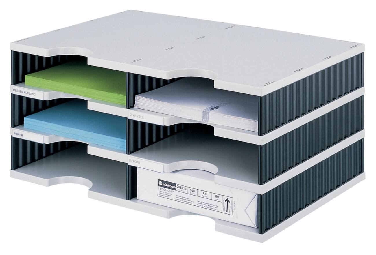 Styro styrodoc duo Sorteer station Grijs, Zwart C4 Polystyreen, Plastic 48,5 x 33,1 x 22,3 cm