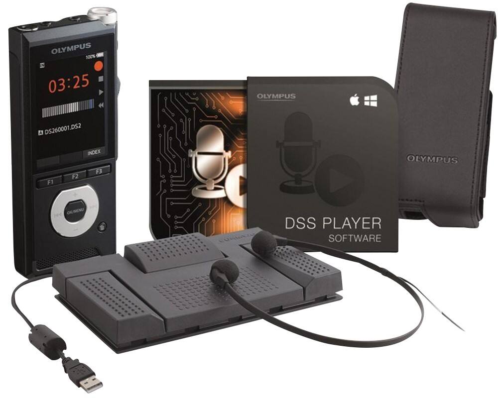 OLYMPUS Audio Dicteer en Transcriptieset DS-2600 + AS-2400 Zwart