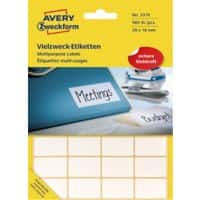 Avery Etiketten 3319 Klevend Wit 29 x 18 mm 30 Vellen à 32 Etiketten