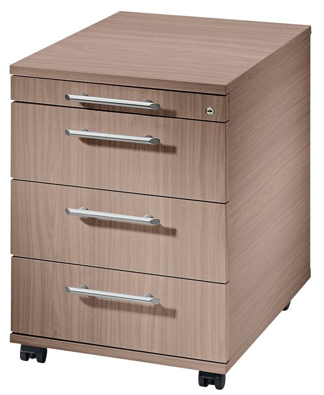 Hammerbacher Mobiel ladeblok Kunststof, gemelamineerde spaanplaat AC30/N Walnoot 428 x 580 x 590 mm