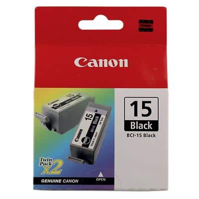 Canon BCI-15BK Origineel Inktcartridge Zwart Duopack 2 Stuks