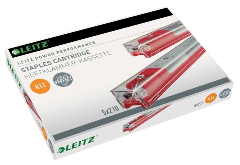 Leitz Power Performance K12 Nietcartridge 26/12 55940000 Gegalvaniseerd staal Rood 1050 Nietjes