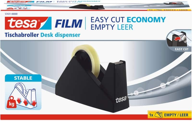 tesa Plakbandhouder tesafilm Easy Cut Economy Zwart 25 mm (B) x 66 m (L)