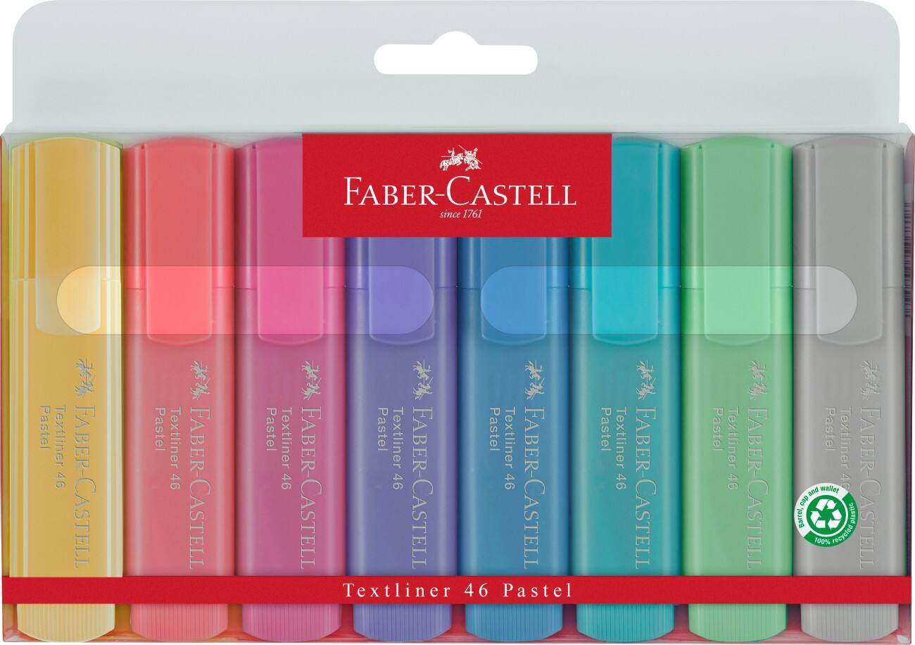 Faber-Castell 46 Tekstmarker Schuine punt 5 mm 8 Stuks Assorti