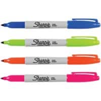 Sharpie Fun Permanentmarker Fijn Ronde punt 1 mm Kleurenassortiment Niet navulbaar 4 Stuks