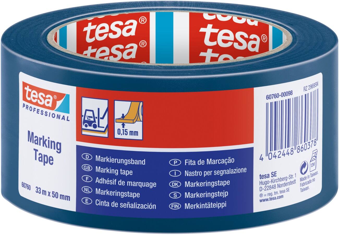 tesa Vloermarkeringstape 60760 50 mm x 33 m Blauw