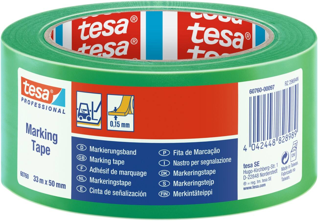 tesa Vloermarkeringstape 60760 50 mm x 33 m Groen