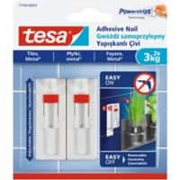 tesa Powerstrips Zelfklevende spijkers Wit Tot 3 kg Pak van 2 stuks