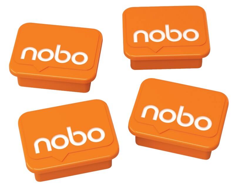 Nobo Whiteboardmagneten 1905327 22 x 18 mm Oranje 4 stuks