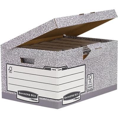 Bankers Box System Maxi Archiefdozen A4 Grijs, wit 39 x 56 x 31 cm 10 Stuks