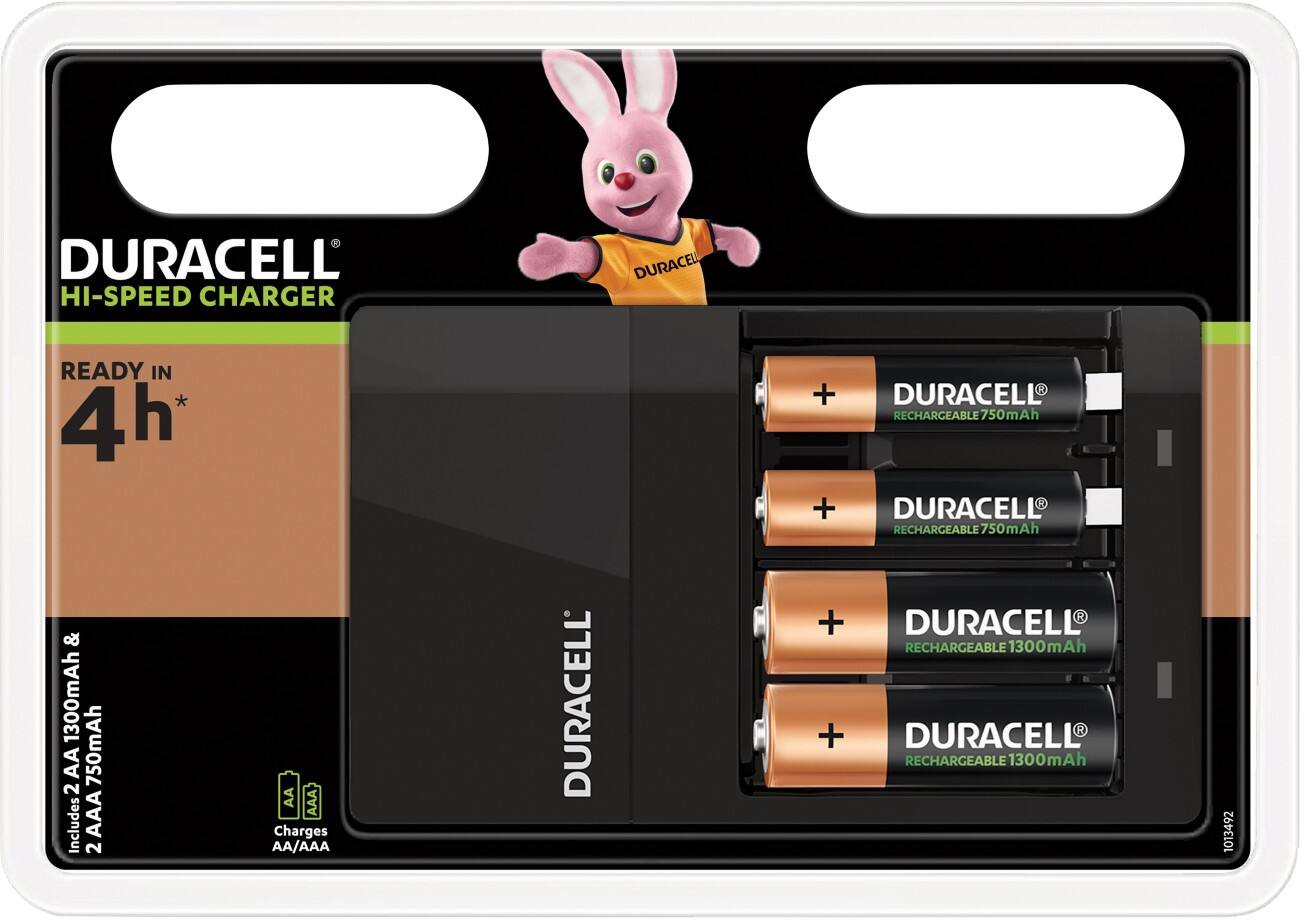 DURACELL Hi Speed value batterijlader voor AA/AAA 2 x AA en 2 AAA Batterijen