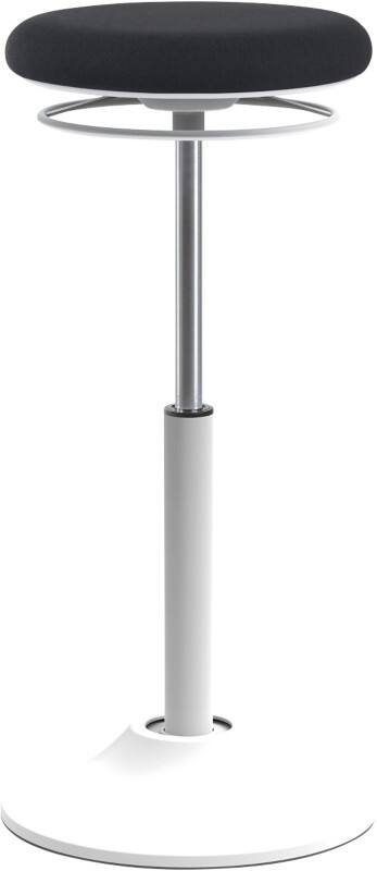 euroseats Sit Stand Stool Mango Stof Wit, Zwart