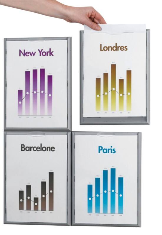 Paperflow A4 Wanddisplay Grijs Klevend 4066X4,35 32,2 (B) x 2,3 (D) x 23,7 (H) cm 4 Stuks