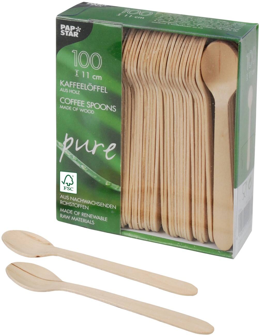 PAPSTAR Koffielepels Hout Bruin 100 Stuks