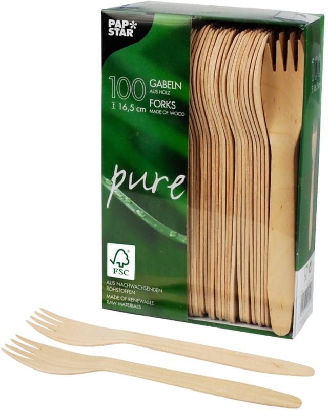 PAPSTAR Vorken Hout Bruin 100 Stuks