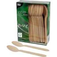 PAPSTAR Lepels Hout Bruin 100 Stuks