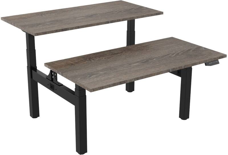 euroseats Dual Bench Zit-sta-bureau Rechthoekig Logan Eiken H-Frame 1.800 (B) x 800 (D) x 1.305 (H) mm Metaal