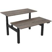 euroseats Zit-sta bureau Logan Eiken 1.600 x 800 x 600 - 1.230 mm zwart tabletop logan 160 x 80