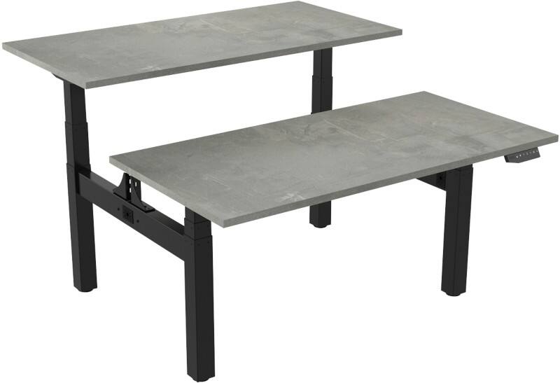 euroseats Dual Bench Zit-sta-bureau Rechthoekig Oxyd Beton H-Frame 1.800 (B) x 800 (D) x 1.305 (H) mm Metaal