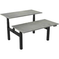 euroseats Dual Bench Zit-sta-bureau Rechthoekig Oxyd Beton H-Frame 1.800 (B) x 800 (D) x 1.305 (H) mm Metaal