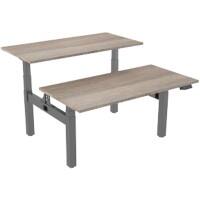 euroseats Dual Bench Zit-sta-bureau Rechthoekig Robson Eiken H-Frame 1.800 (B) x 800 (D) x 1.305 (H) mm Metaal