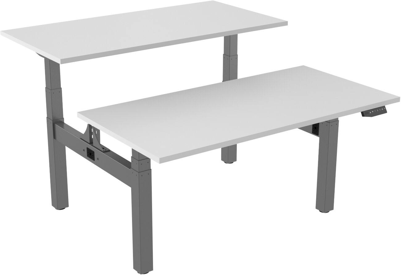 euroseats Dual Bench Zit-sta-bureau Rechthoekig H-Frame 1.800 (B) x 800 (D) x 1.305 (H) mm Metaal