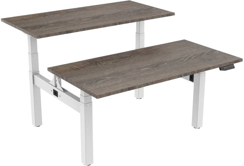 euroseats Dual Bench Zit-sta-bureau Rechthoekig Logan Eiken H-Frame 1.800 (B) x 800 (D) x 1.305 (H) mm Metaal