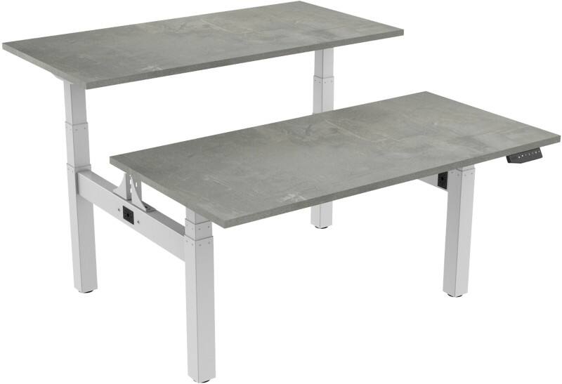 euroseats Dual Bench Zit-sta-bureau Rechthoekig Oxyd Beton H-Frame 1.800 (B) x 800 (D) x 1.305 (H) mm Metaal