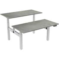 euroseats Zit-sta bureau Bench Grijs 1.800 x 800 x 600 - 1.230 mm wit tabletop oxyd 180 x 80