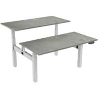 euroseats Zit-sta-bureau Bench Grijs 1.800 x 800 x 600 - 1.230 mm wit tabletop oxyd 180 x 80