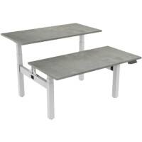 euroseats Zit-sta bureau Bench Grijs 1.600 x 800 x 600 - 1.230 mm wit tabletop oxyd 160 x 80