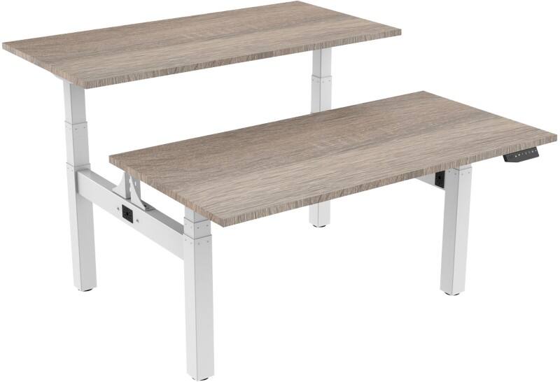 euroseats Dual Bench Zit-sta-bureau Rechthoekig Robson Eiken H-Frame 1.800 (B) x 800 (D) x 1.305 (H) mm Metaal