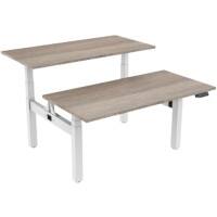 euroseats Zit-sta bureau Bench Eiken 1.800 x 800 x 600 - 1.230 mm wit tabletop robson 180 x 80