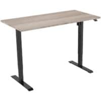 euroseats 1-Motor Zit-sta-bureau Rechthoekig Robson Eiken T-Voet 1.600 (B) x 800 (D) x 1.235 (H) mm Metaal