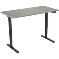 euroseats Zit-sta bureau 2-motor Grijs 1.800 x 800 x 620 - 1.250 mm zwart tabletop oxyd 180 x 80