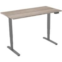 euroseats Zit-sta-bureau 2-motor Eiken 1.800 x 800 x 620 - 1.250 mm grijs tabletop robson 180 x 80