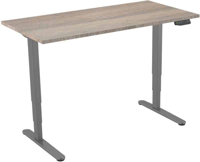 euroseats Zit-sta-bureau Rechthoekig Robson Eiken T-Voet 1.600 (B) x 800 (D) x 1.275 (H) mm Metaal