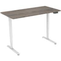 euroseats Zit-sta bureau 2-motor Eiken 1.800 x 800 x 620 - 1.250 mm wit tabletop logan 180 x 80