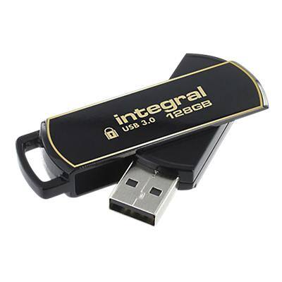 Integral USB 3.0 USB-stick Secure 360 128 GB Zwart, goud