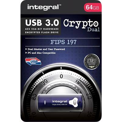 Integral USB 3.0 USB-stick Crypto Dual 64 GB Blauw