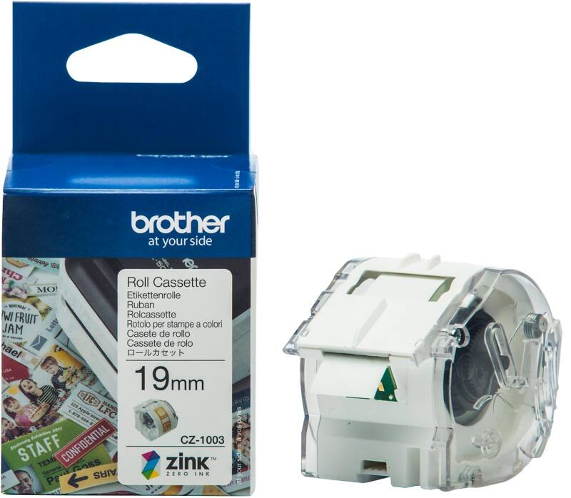 Brother CZ-1003 Authentiek Labeltape Cassette Zelfklevend Wit 19 mm x 5m