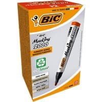 BIC Marking 2000 Permanent marker Recycled 51% Medium Ronde punt 2 mm Rood  12 Stuks