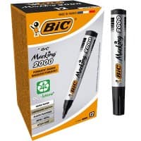 BIC Marking 2000 Permanent marker Recycled 51% Medium Ronde punt 2 mm Zwart  12 Stuks