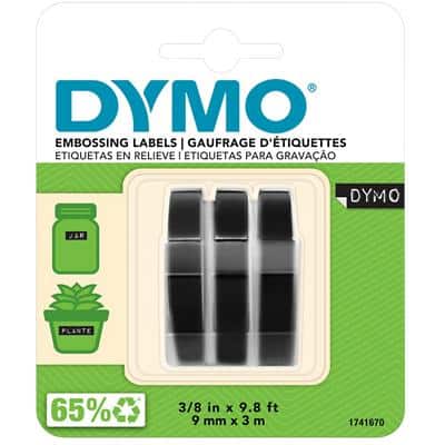DYMO S0847730 Embossing etiketteertape S0847730 3D Wit op Zwart 9 mm x 3 m 3 Stuks
