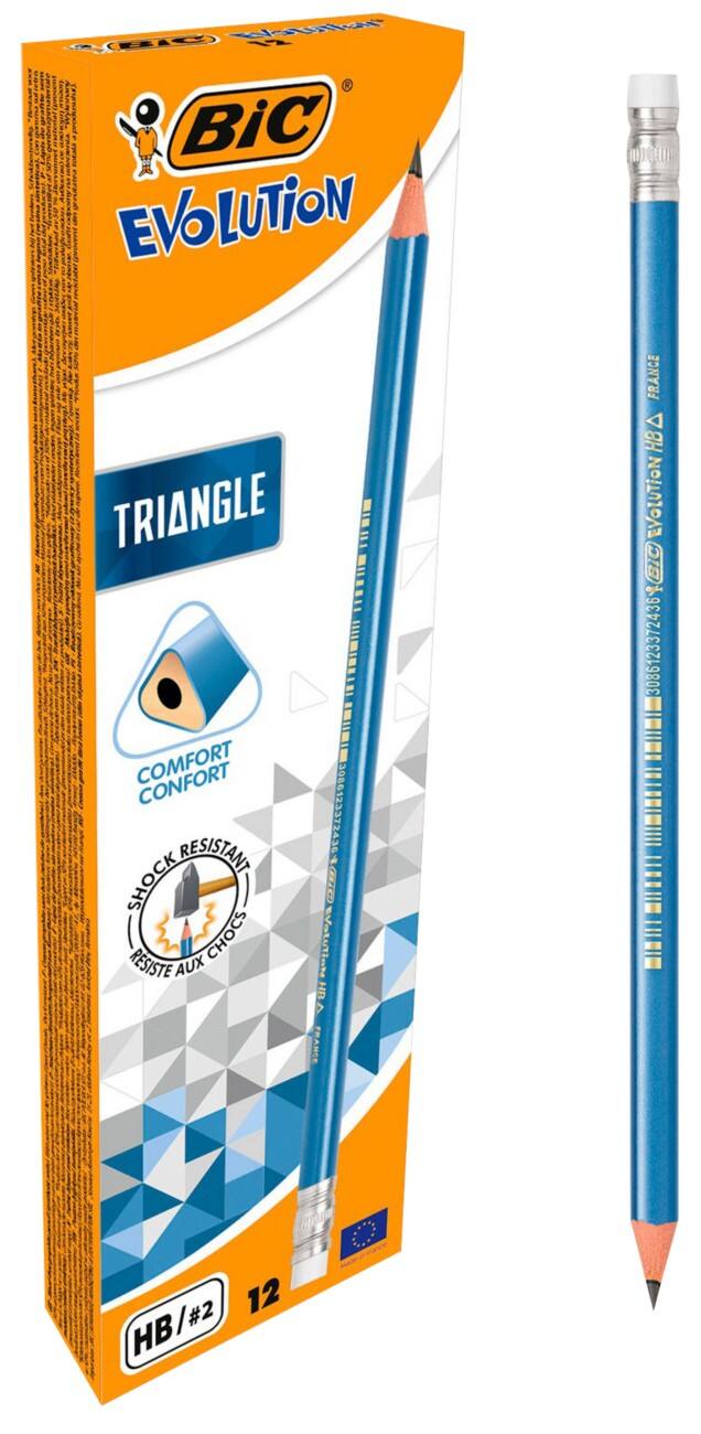 BIC Evolution Triangle Grafiet potloden met gum 12 Stuks