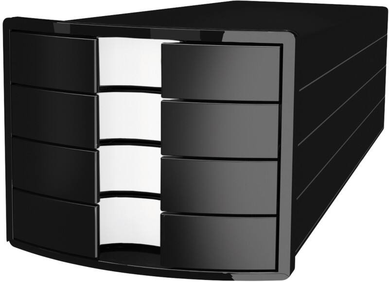 HAN Ladeset PS (Polystyreen) Zwart 4 Lades 28 x 36,7 x 23,5 cm