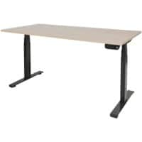 Schaffenburg Zit-sta-bureau Dextro Plus Lindberg eiken, zwart 1800 x 900 mm