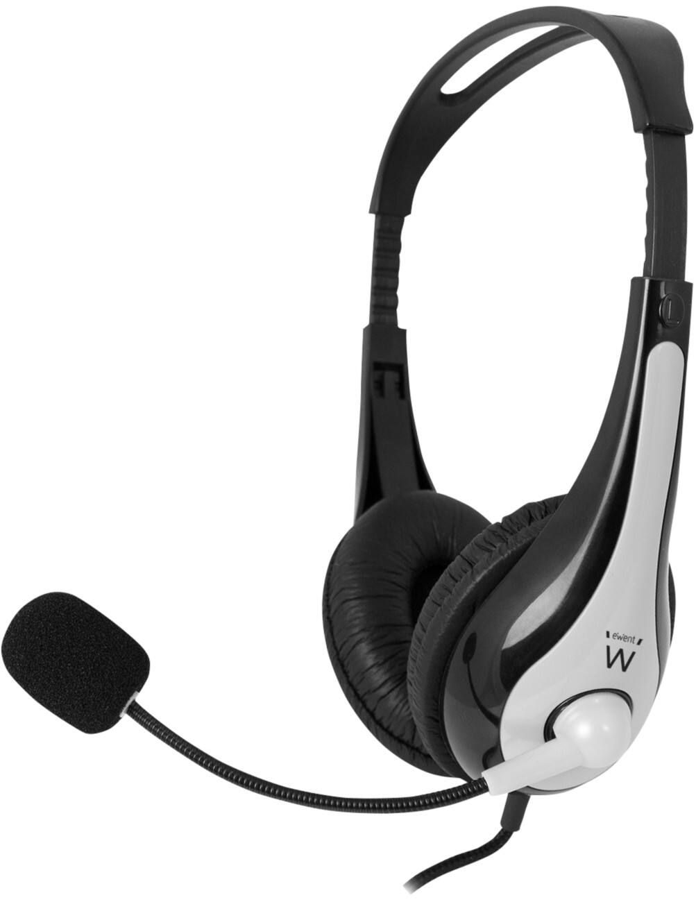 Ewent EW3562 Stereo Headset met kabel zwart, zilver