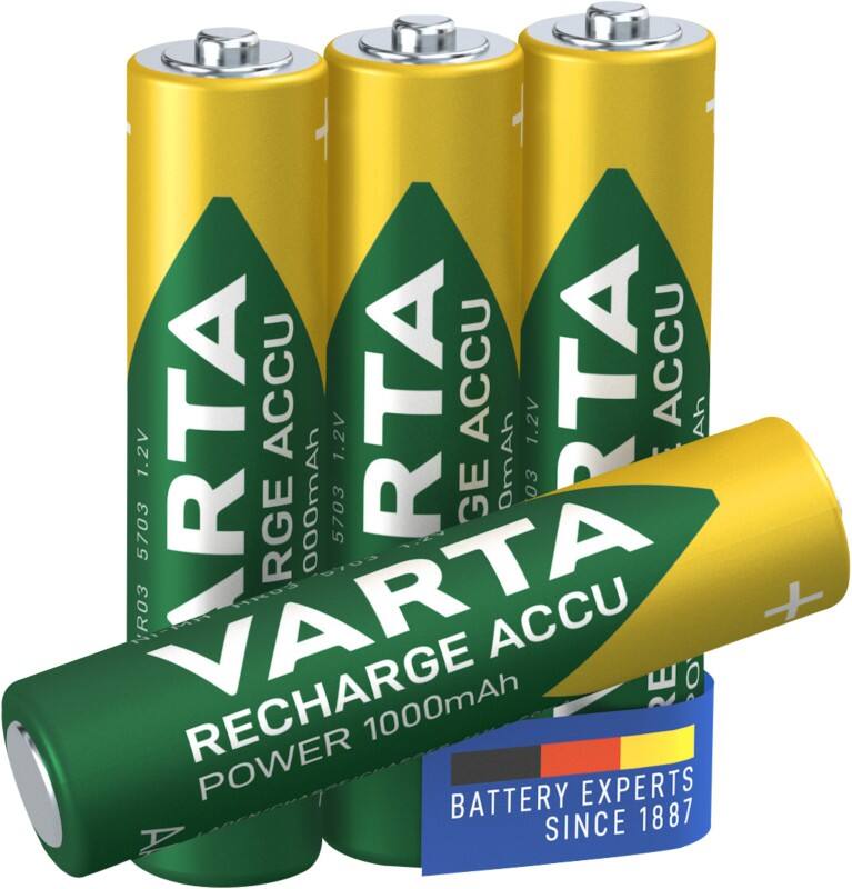 VARTA Batterij Power AAA 1000 mAh Nikkel-metaalhydride (NiMH) 1.2 V 4 4 Stuks