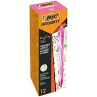 BIC Gel-ocity Quick Dry gelpen roze Medium 0,30 mm navulbaar 12 stuks